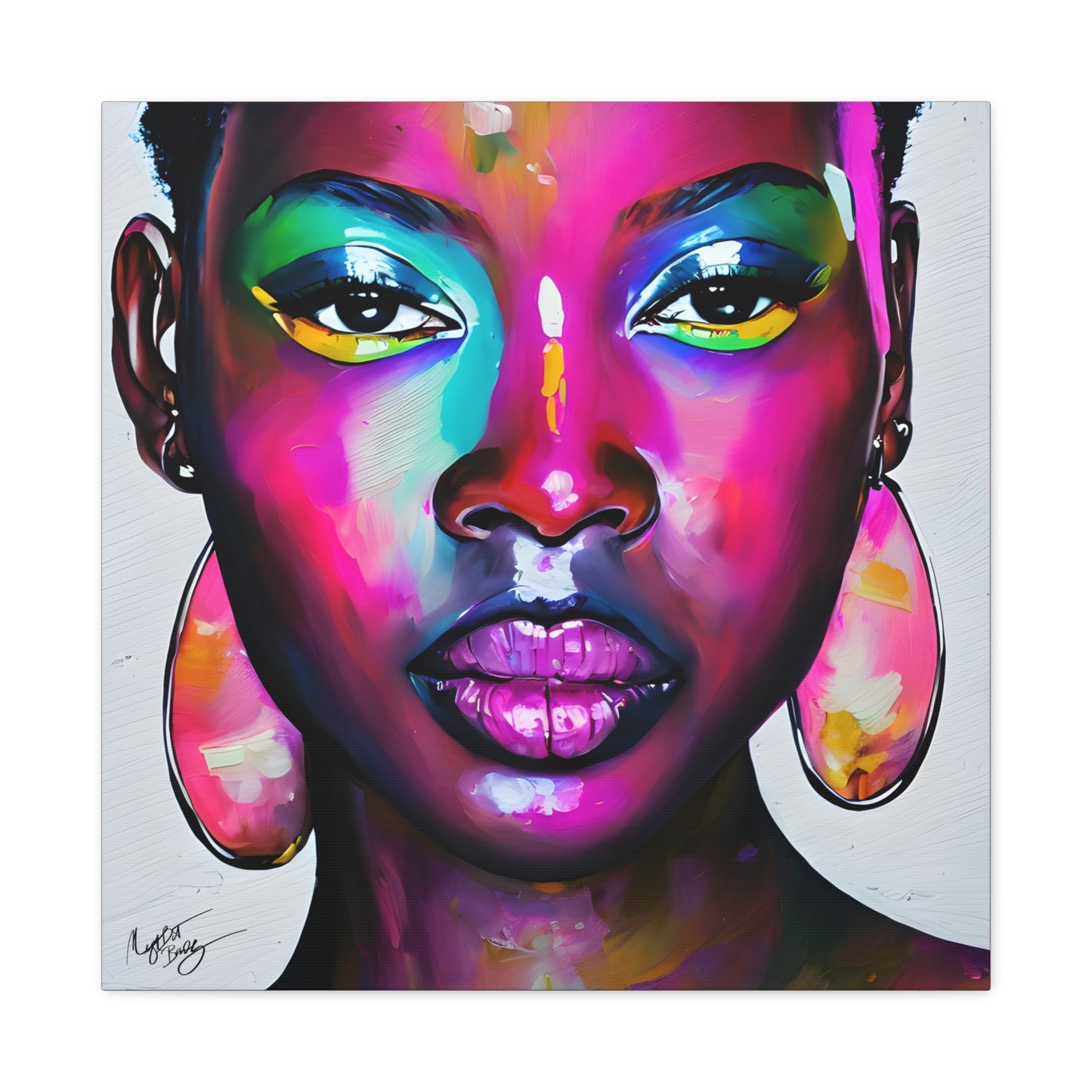 Malika Knows Afrocentric Black Woman Abstract Art Canvas Wall Print