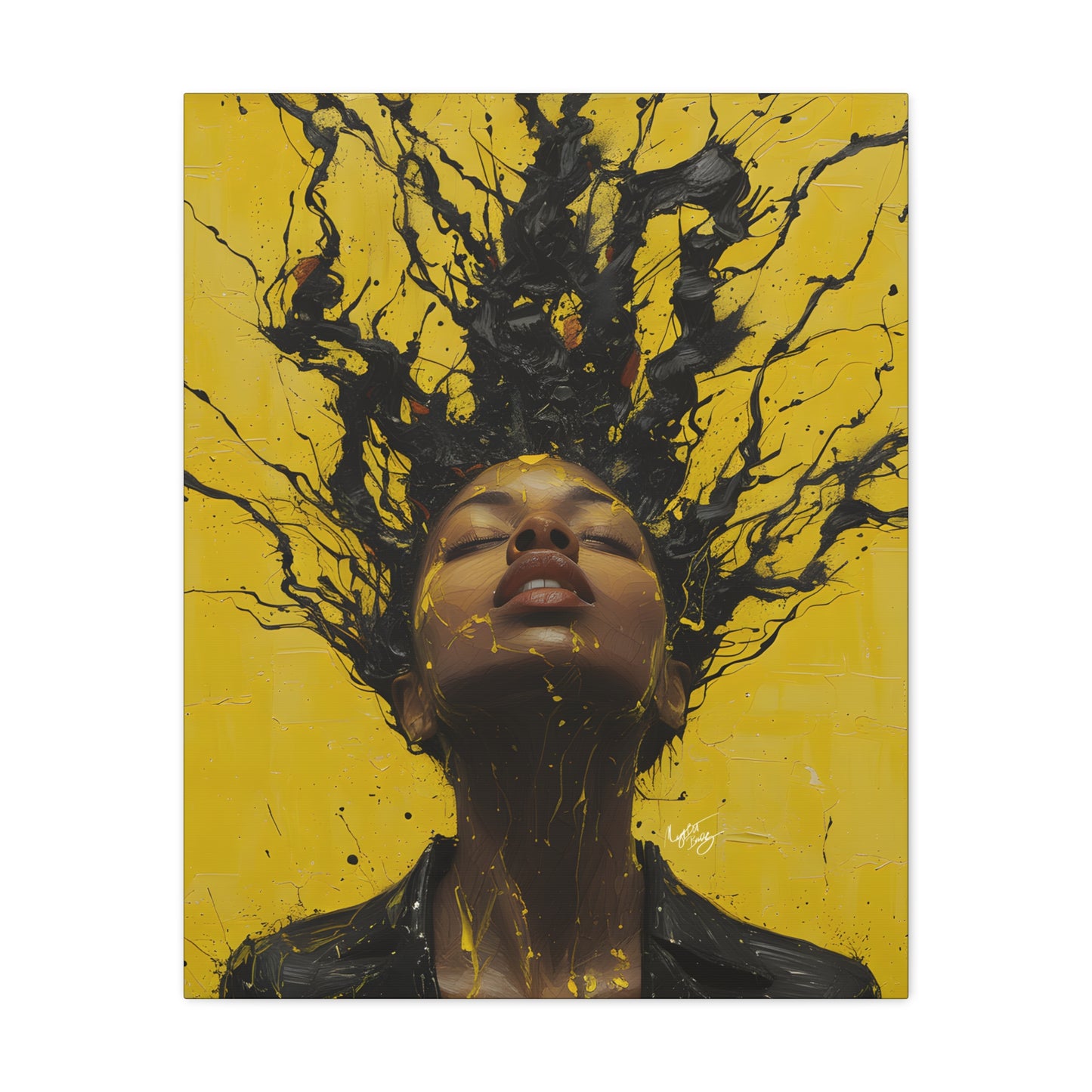 Hype Afrocentric Black Woman Art Canvas Wall Print