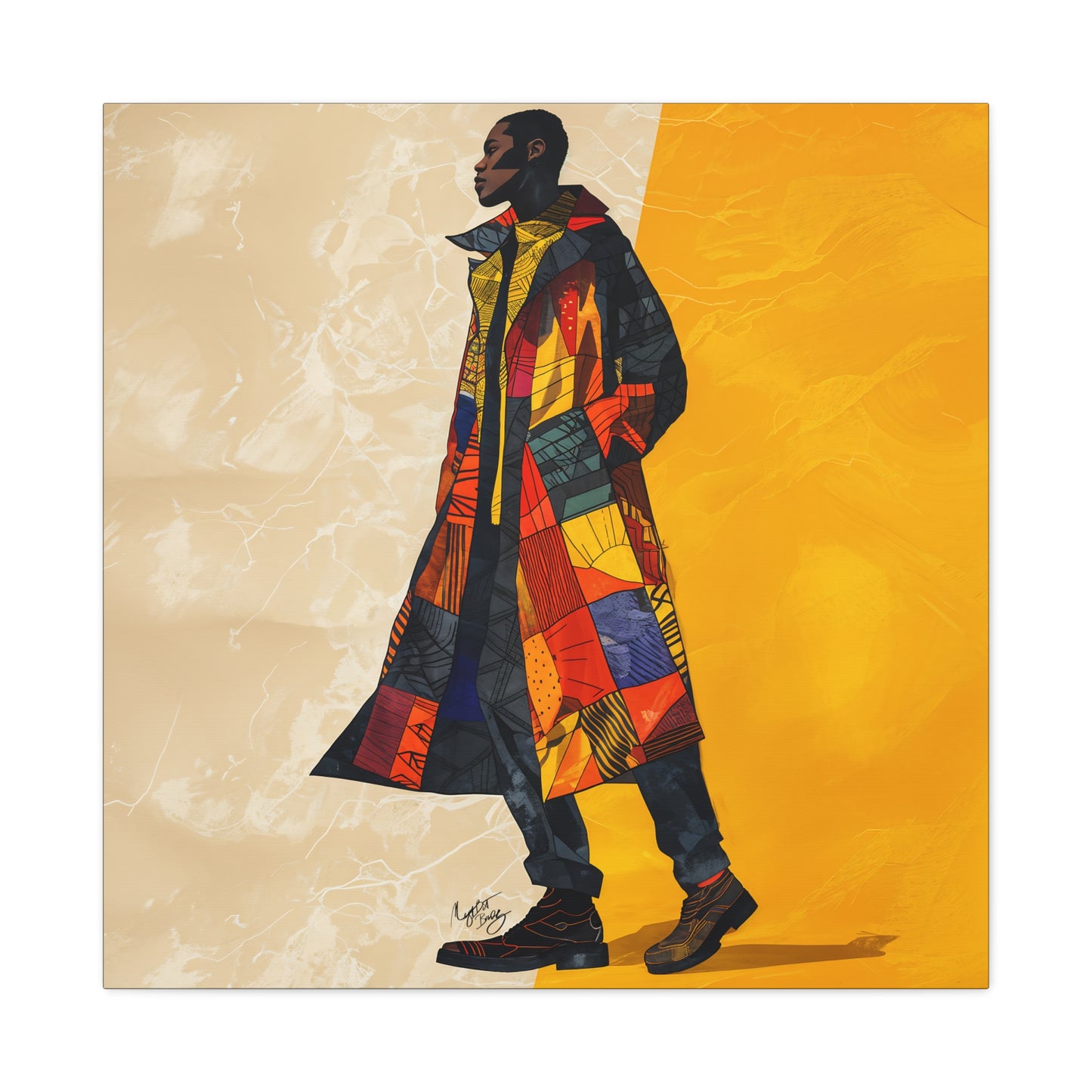 I Am Fashion Forward Afrocentric Black Man Abstract Art Canvas Wall Print