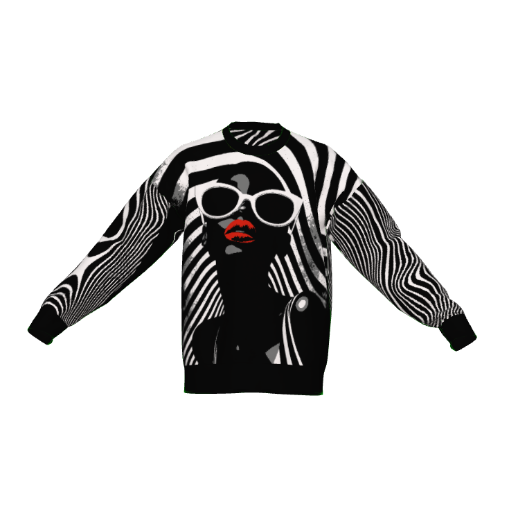 In Black and White Afrocentric Black Woman Crewneck Sweater