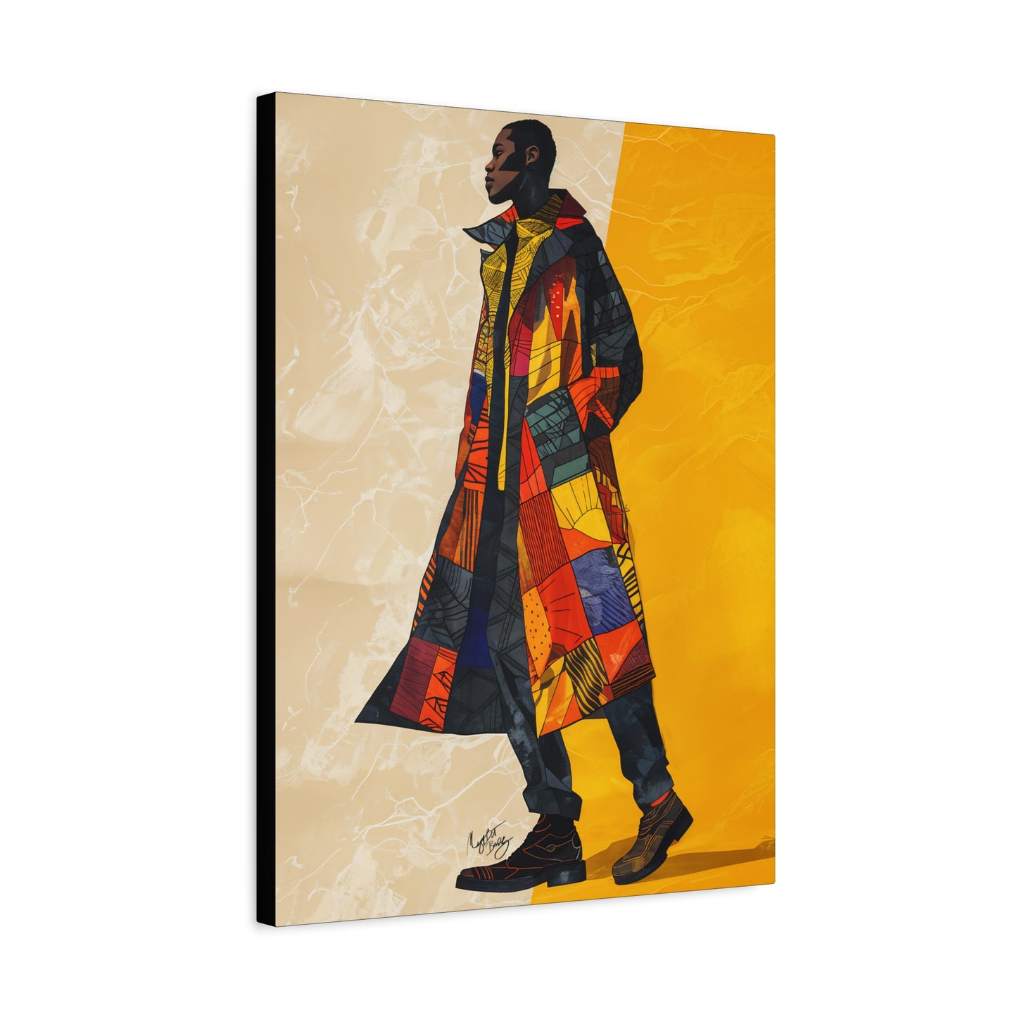 I Am Fashion Forward Afrocentric Black Man Abstract Art Canvas Wall Print