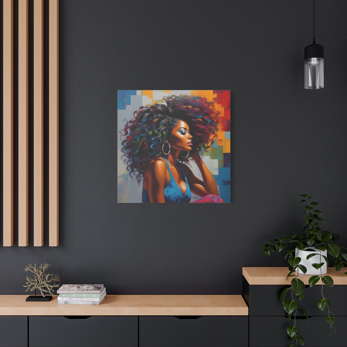 Beauty As Purpose Afrocentric Black Woman Art Canvas Wall Print