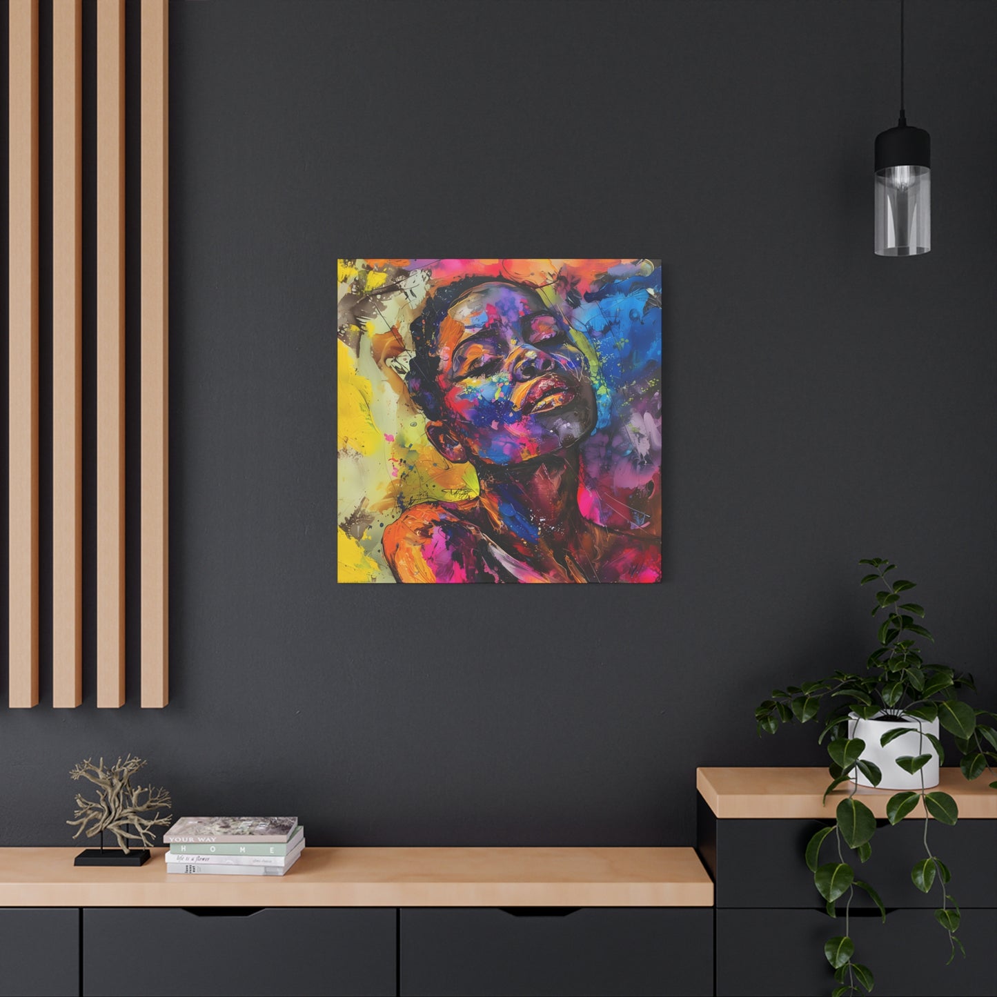 Beautiful and At Peace Afrocentric Black Woman Art Canvas