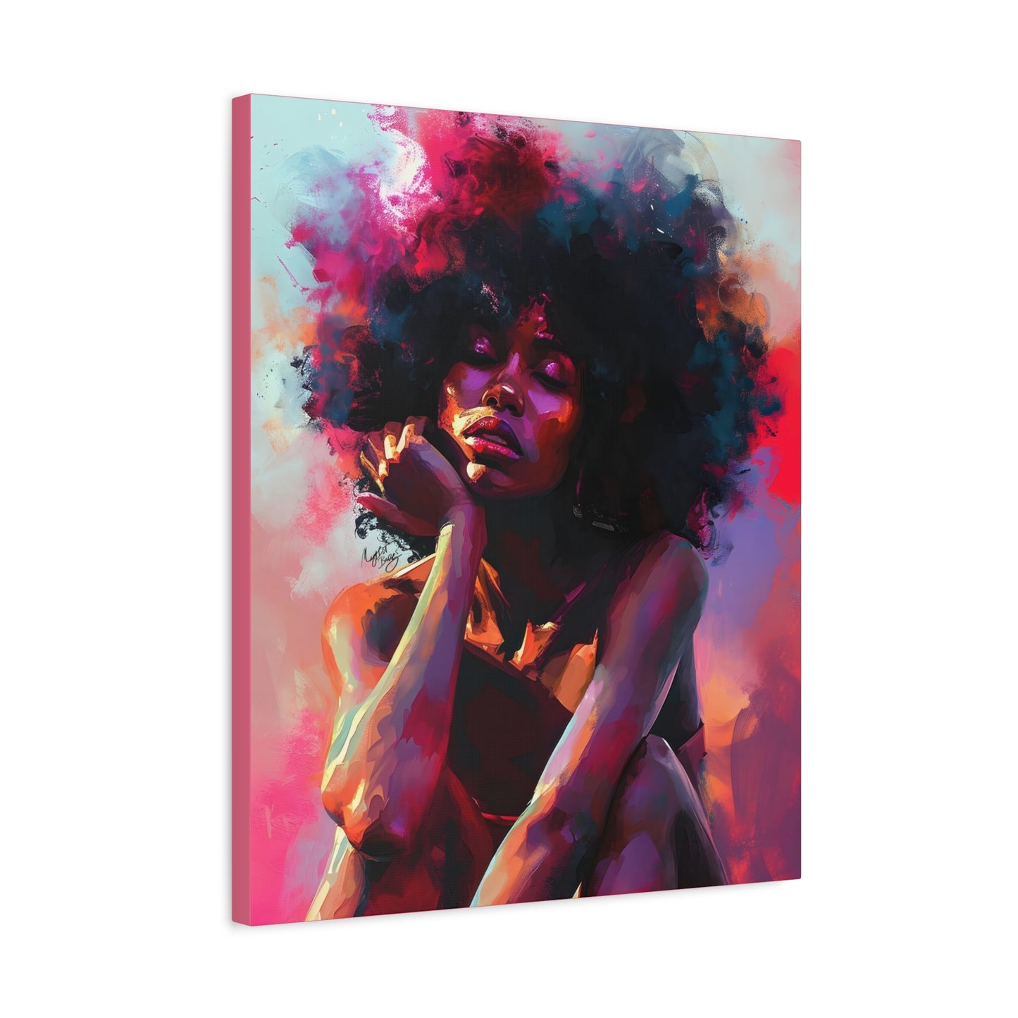 Lord Not Today Afrocentric Black Woman Abstract Art Canvas Wall Print