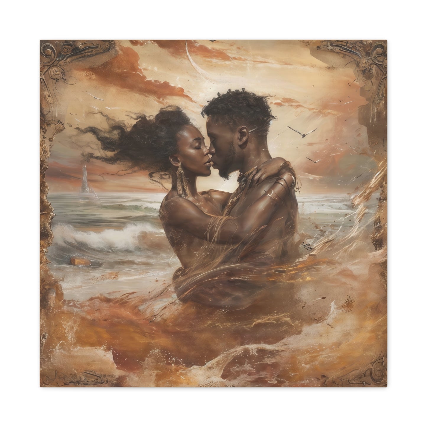 Forever Mine Black Love Art Canvas Wall Print