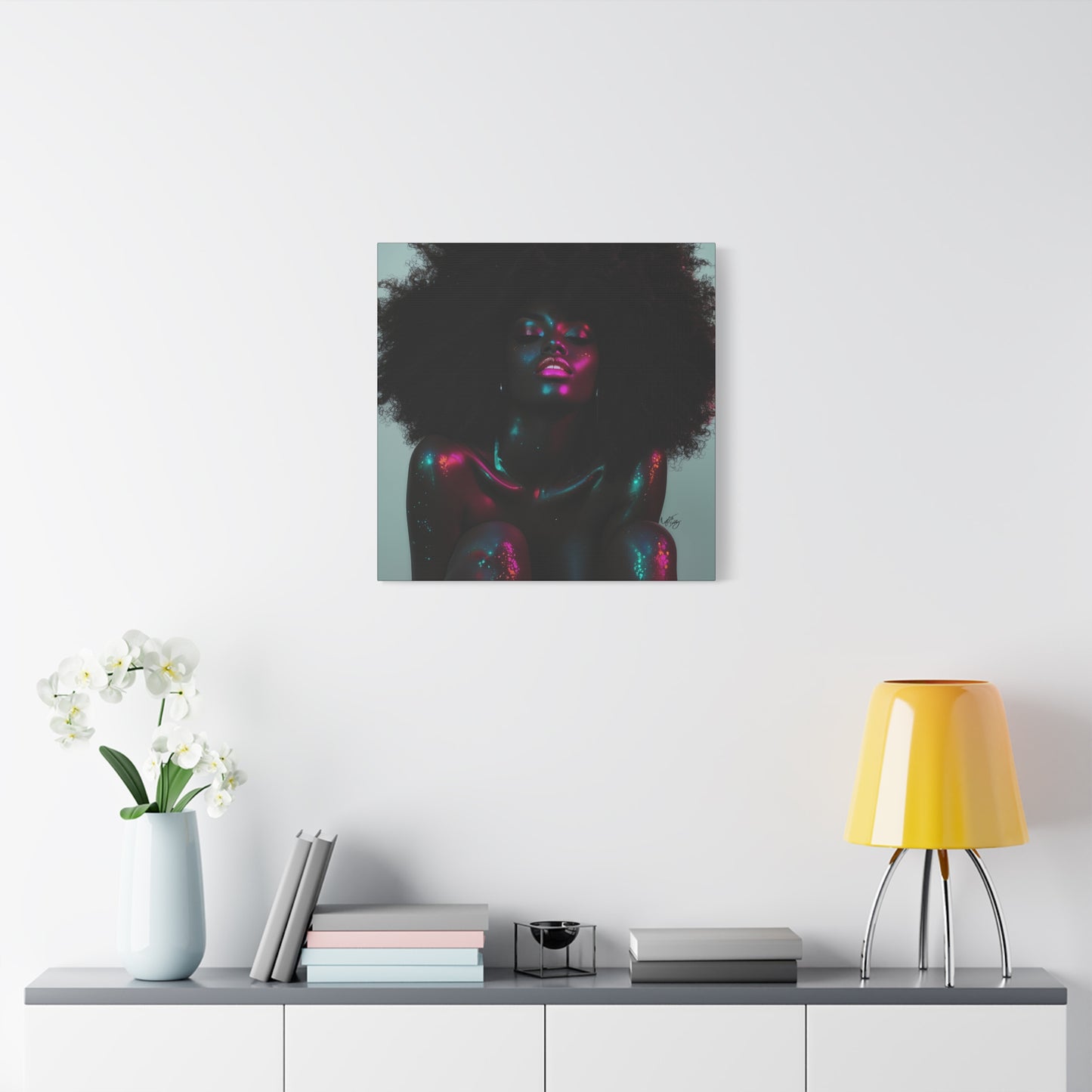 Sometimes It's A Little Hot Afrocentric Black Woman Art Canvas Wall Print