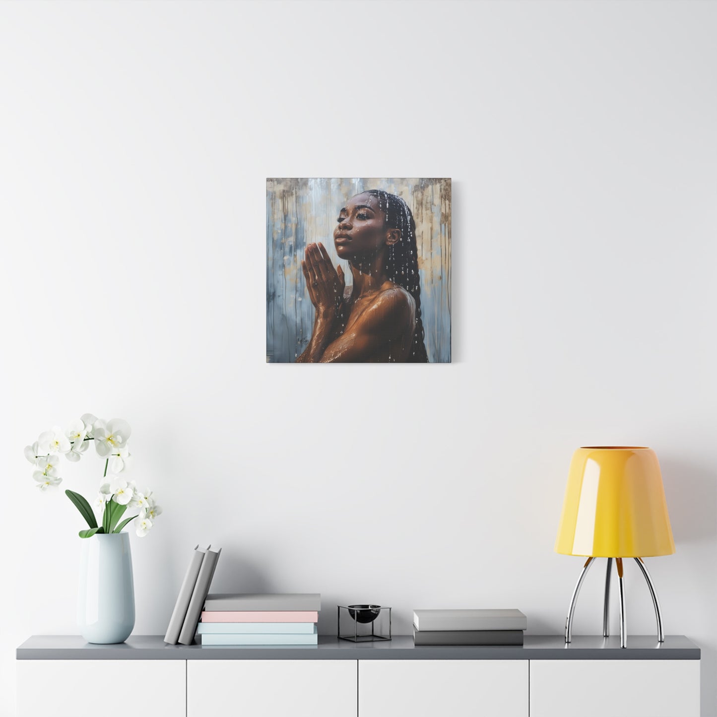 Naturally Peaceful Afrocentric Black Woman Art Canvas Wall Print