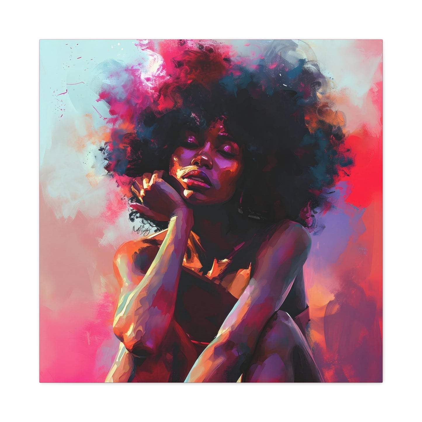 Lord Not Today Afrocentric Black Woman Abstract Art Canvas Wall Print