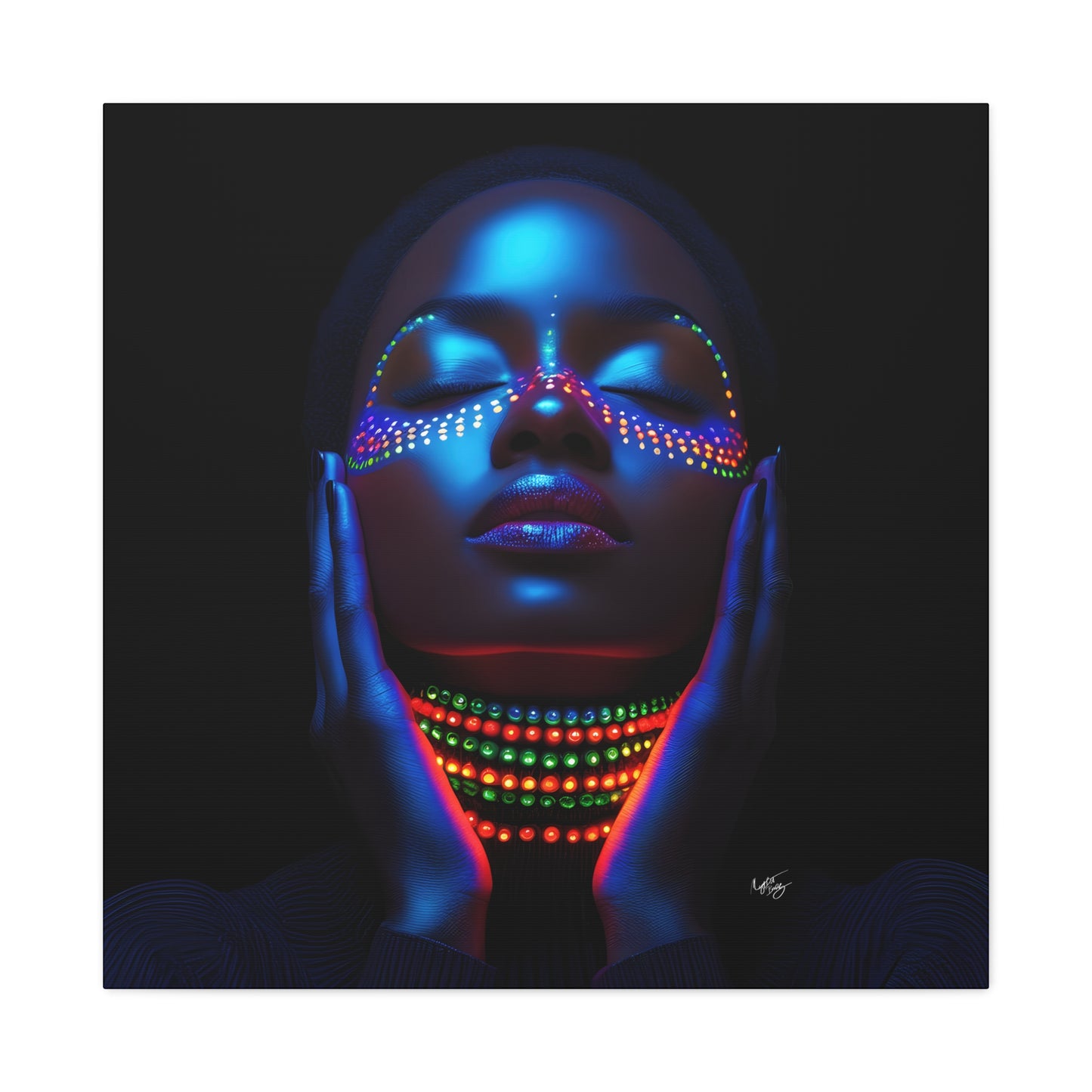 My Future Is Brighter Than The Darkness Black Woman Art Canvas Wall Print