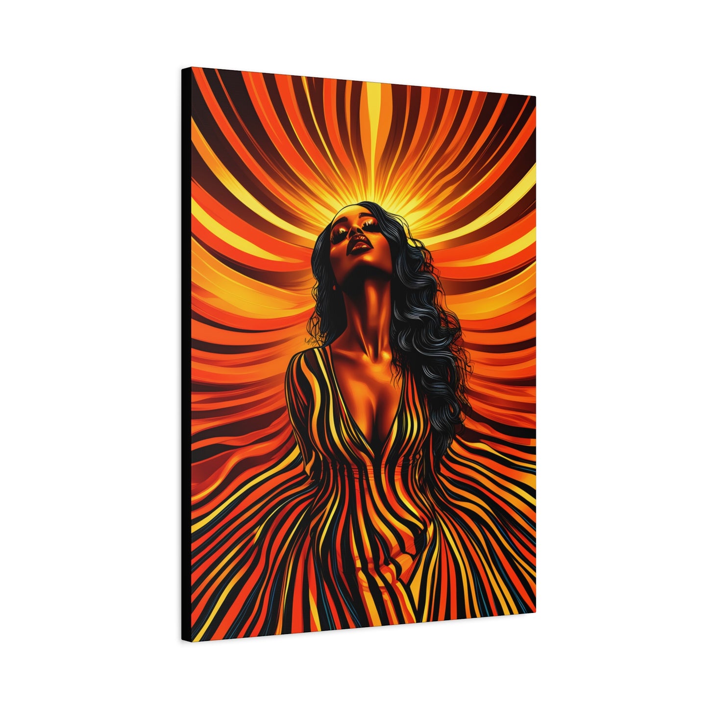 Autumn Rises Black Woman Art Canvas Wall Print