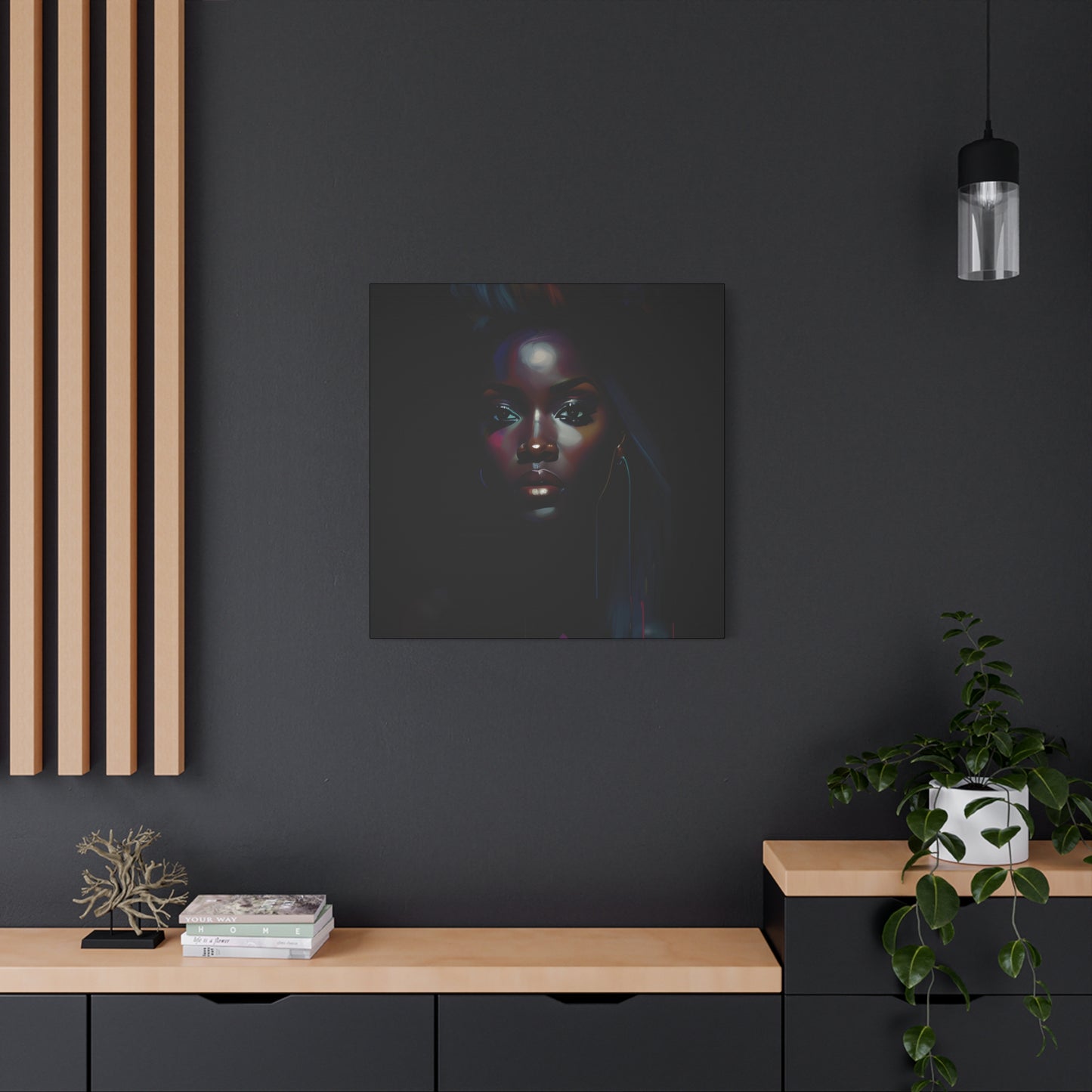 The Look Black Woman Abstract Artwork Canvas Wall Print
