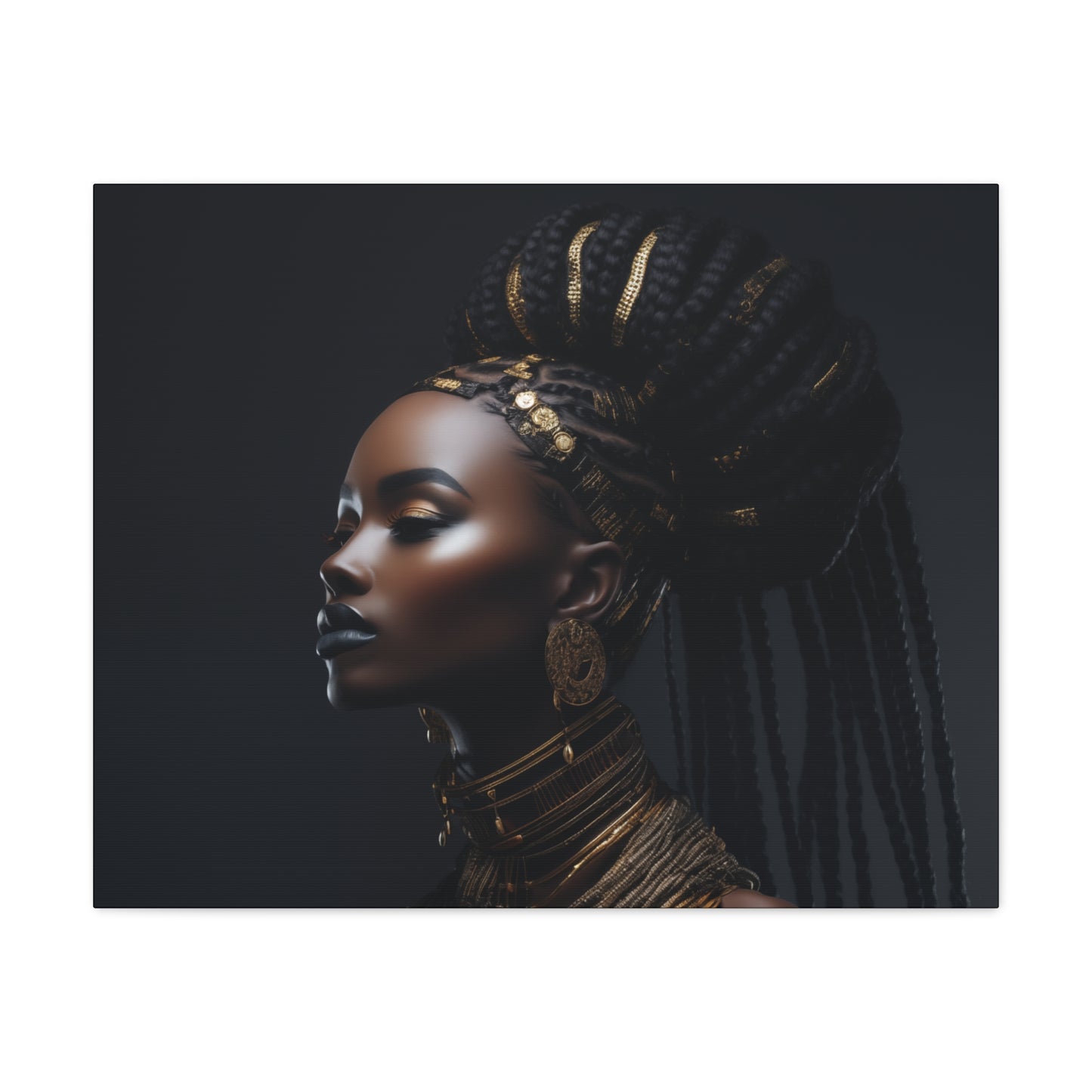 Hair Goals Afrocentric Black Woman Art Canvas Wall Print