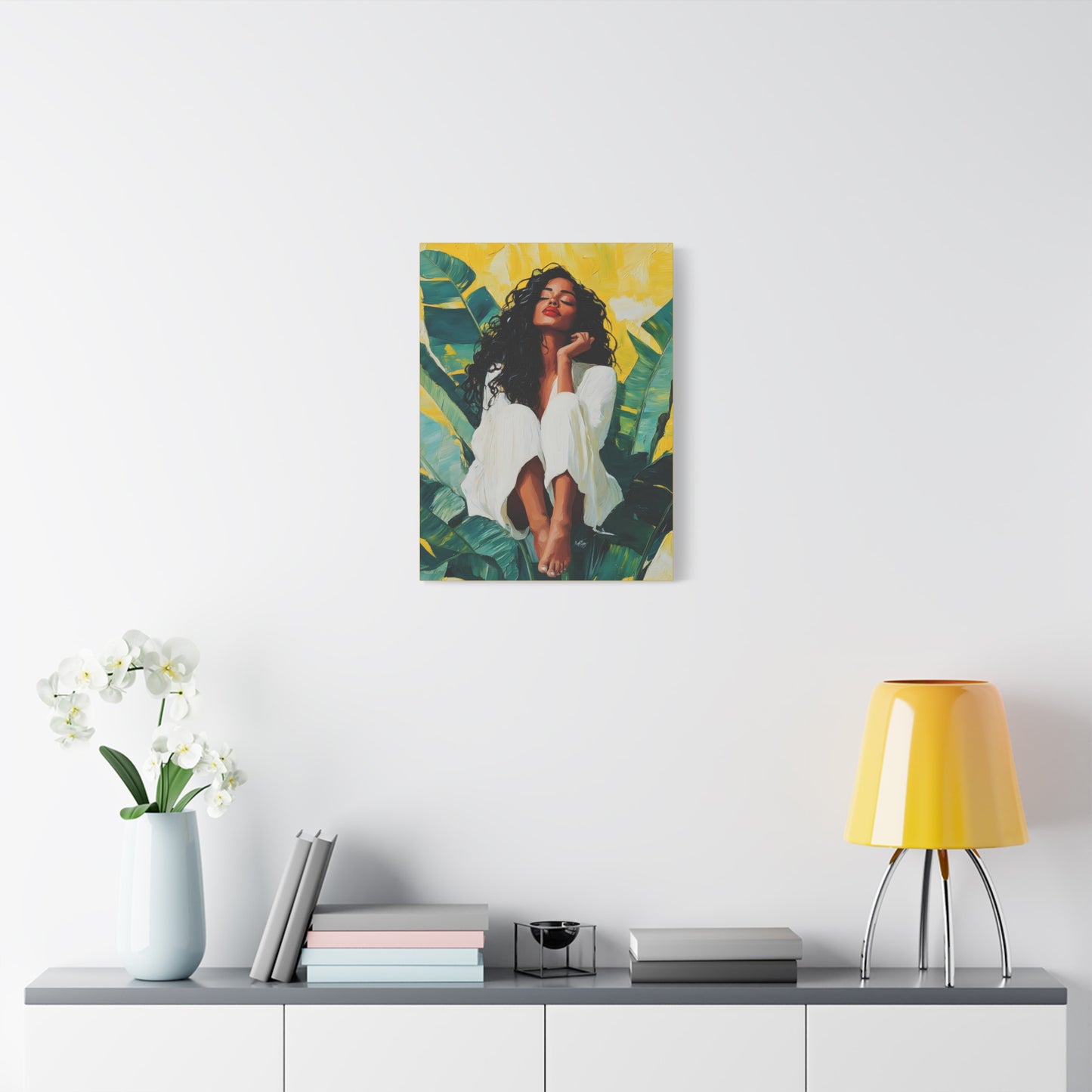 It's A Beautiful Day Afrocentric Black Woman Abstract Art Canvas Wall Print