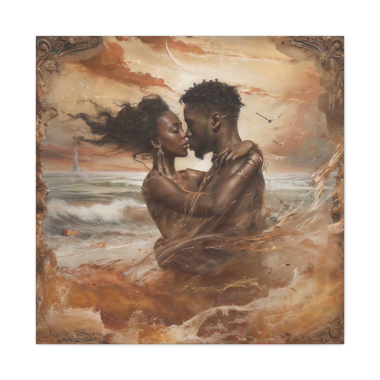Forever Mine Black Love Art Canvas Wall Print