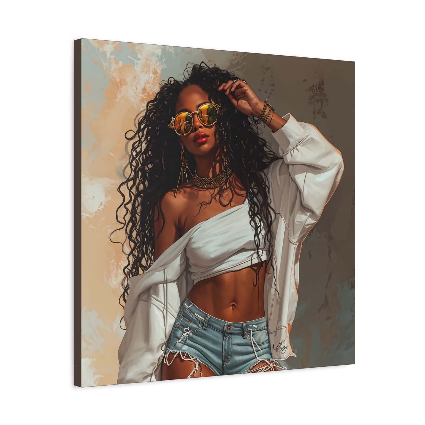 Never Let Them See You Sweat Afrocentric Black Woman Art Canvas Wall Print