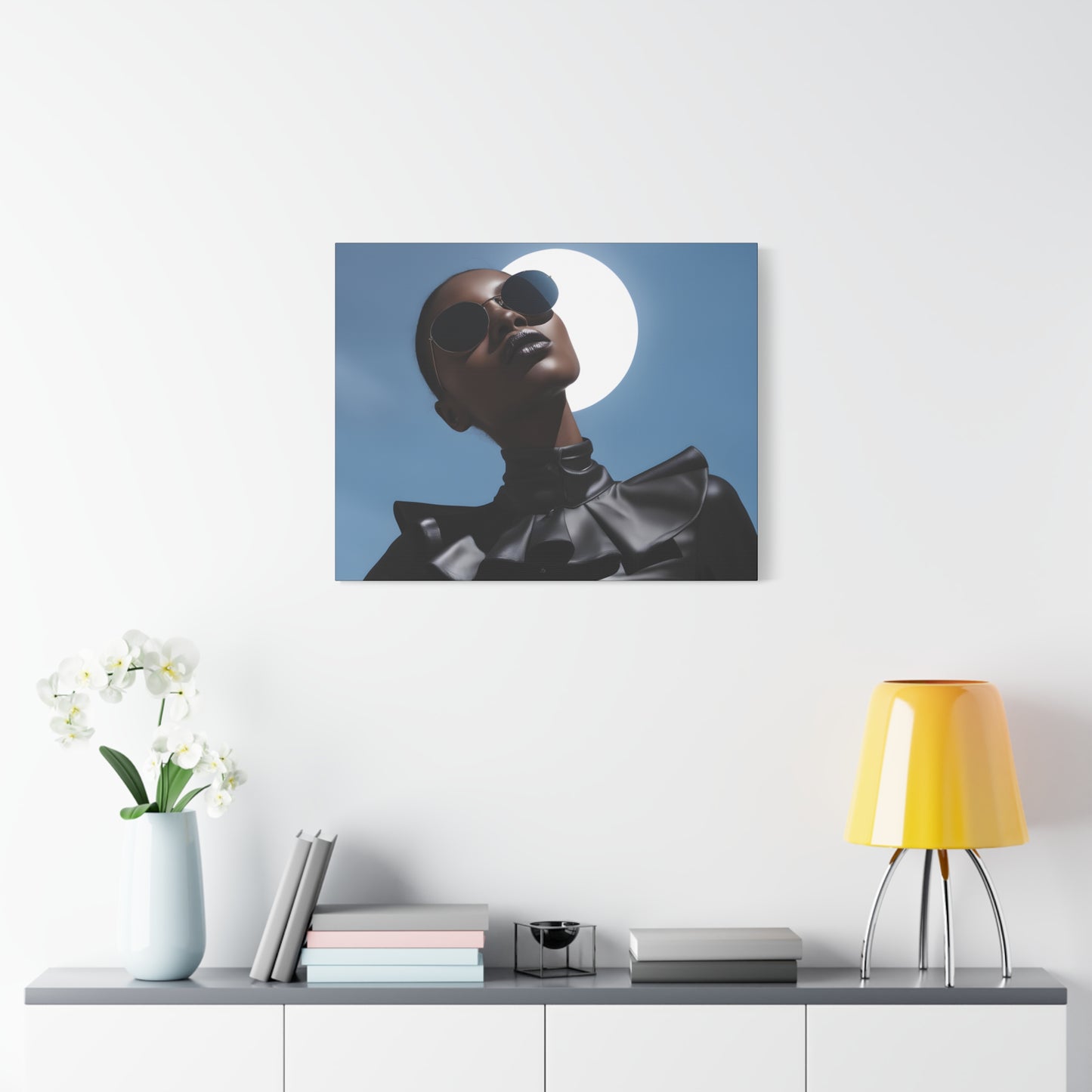Moonstruck Afrocentric Black Woman Abstract Art Canvas Wall Print