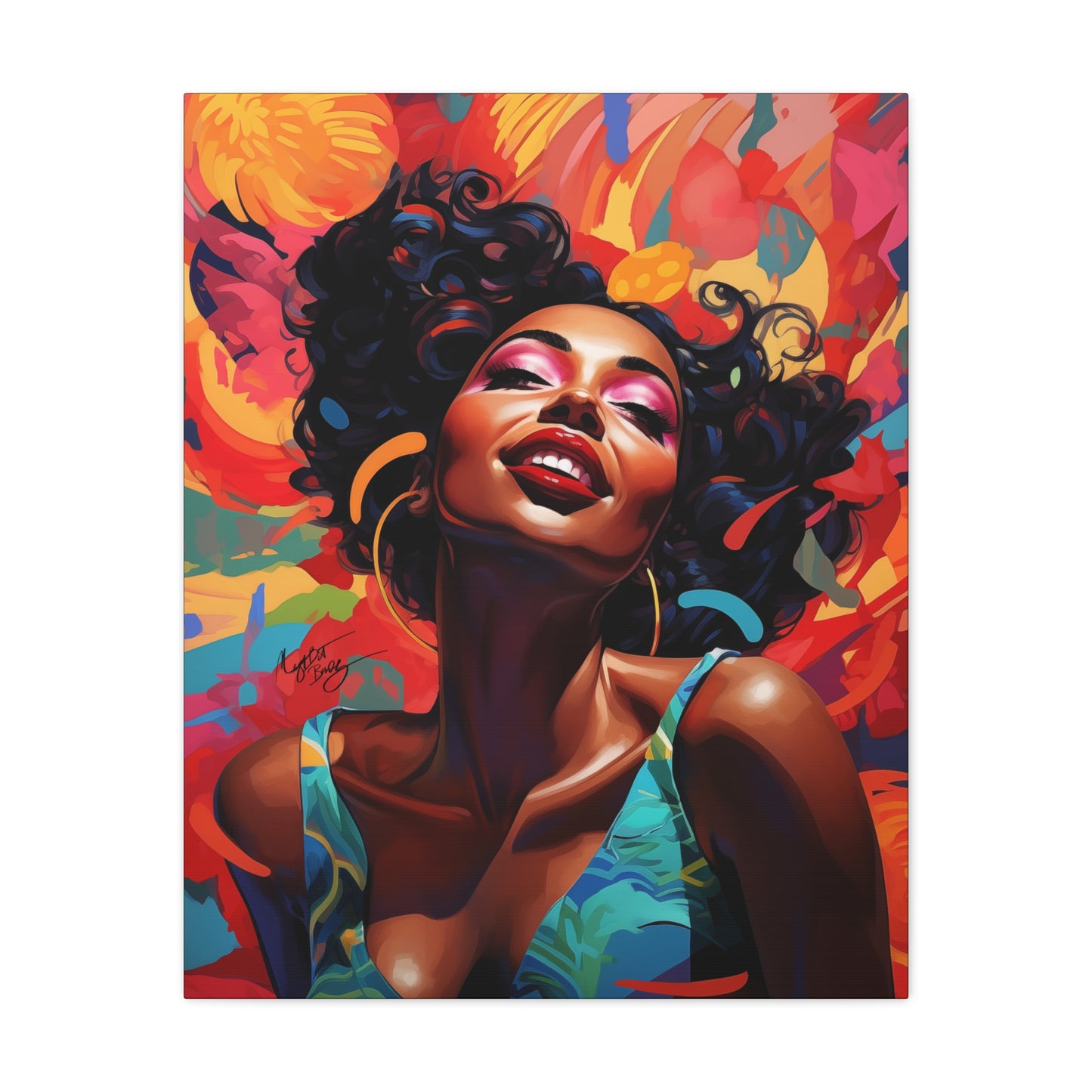 I Am The Embodiment Of Black Joy Afrocentric Black Woman Abstract Art Canvas Wall Print