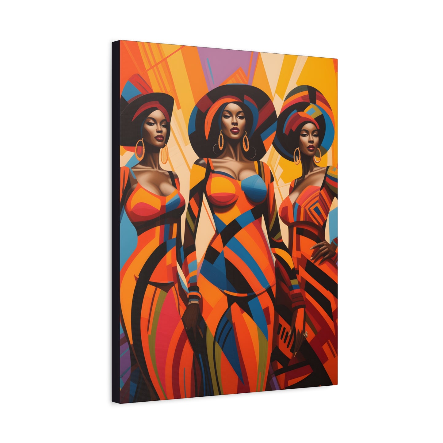 The Sisters Afrocentric Abstract Fantasy Black Woman Art Canvas Wall Print