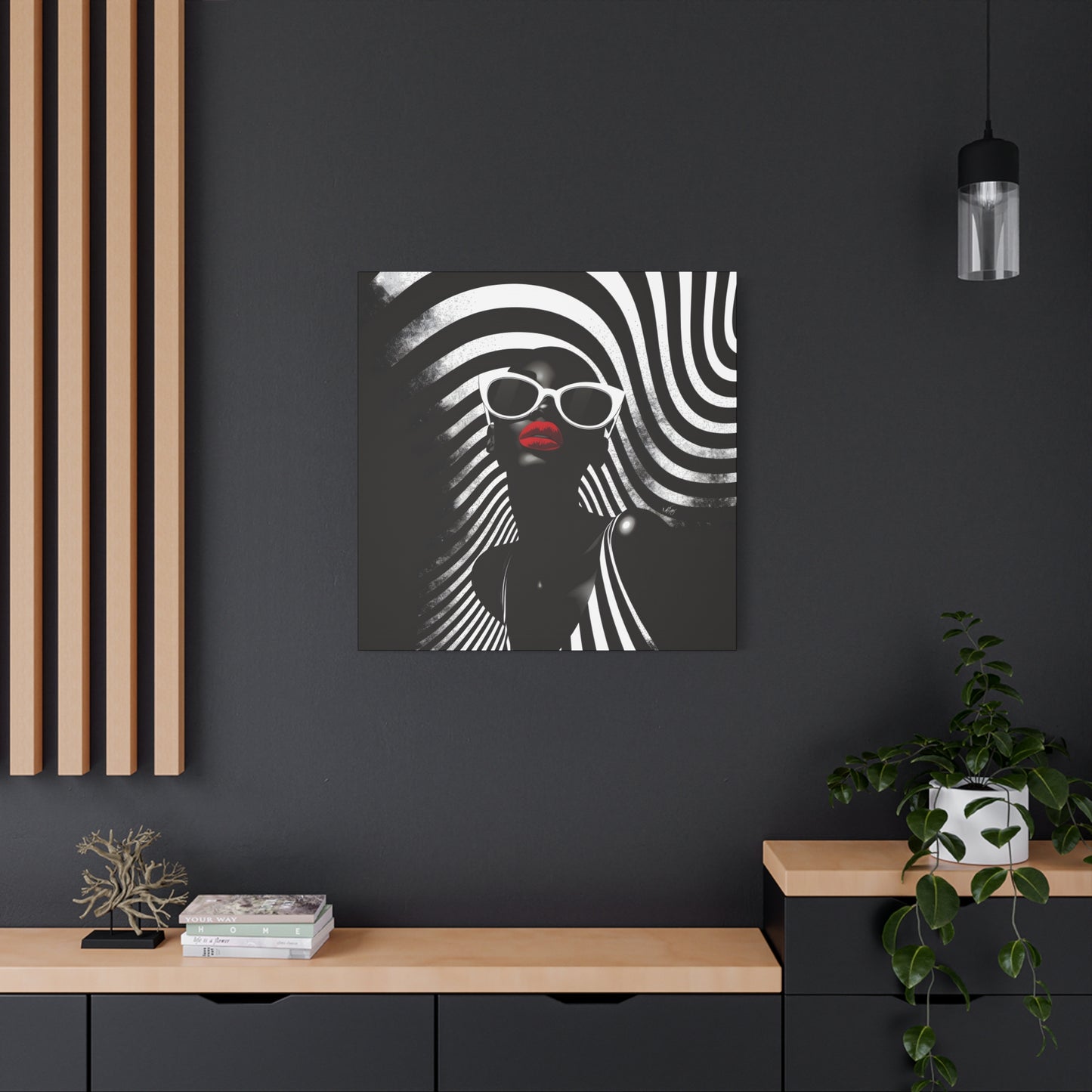 Beauty In Black And White Afrocentric Black Woman Art Canvas Wall Print