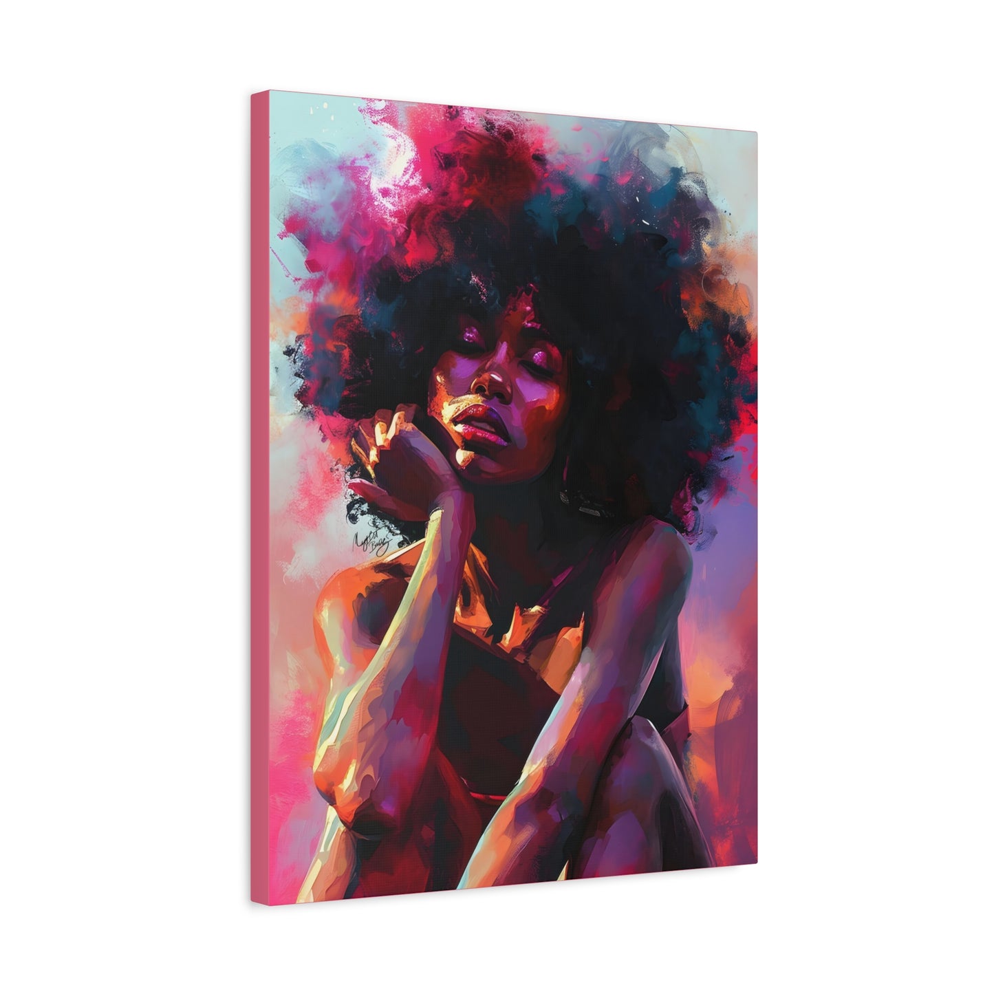Lord Not Today Afrocentric Black Woman Abstract Art Canvas Wall Print