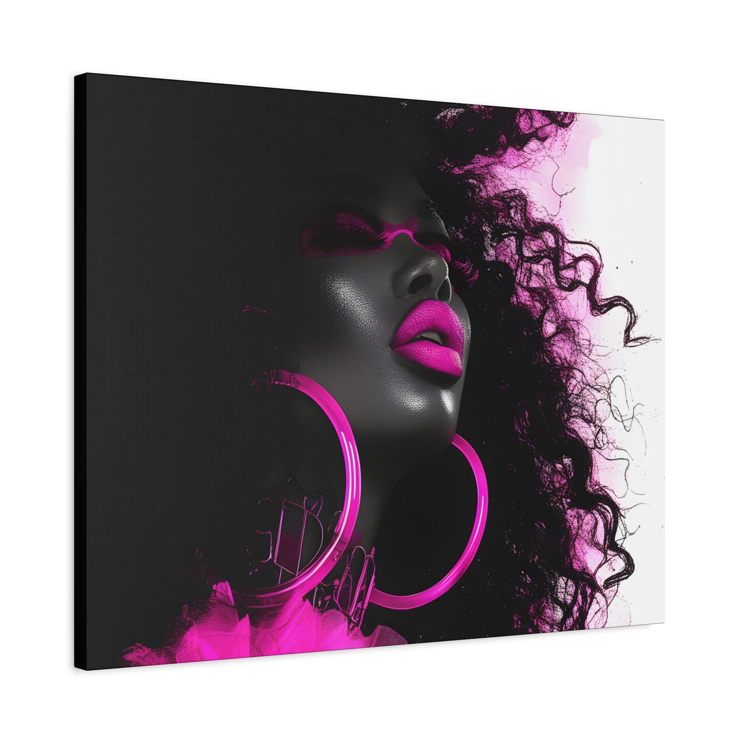 This Pink Is A Mood Afrocentric Black Woman Art Canvas Wall Print