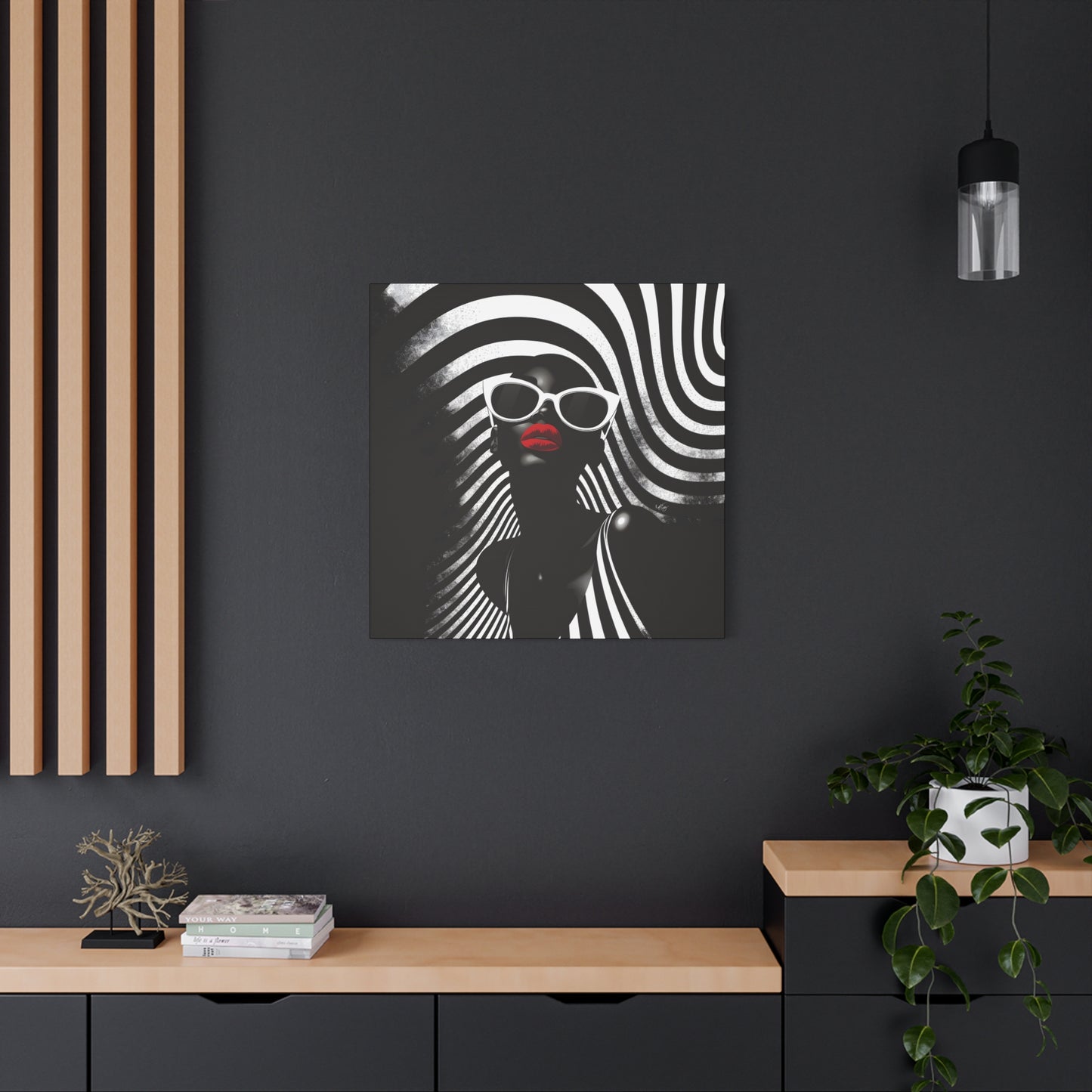 Beauty In Black And White Afrocentric Black Woman Art Canvas Wall Print