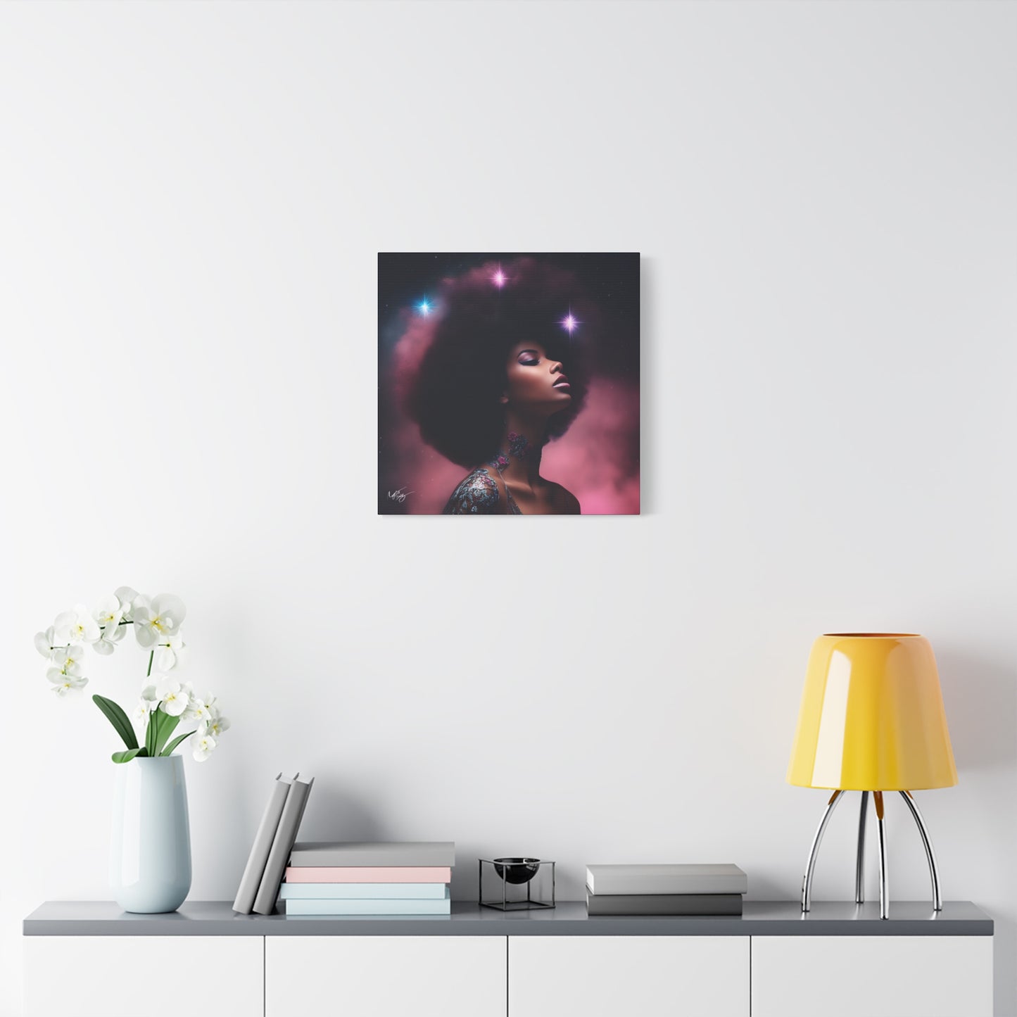 An Afrocentric Universe Fantasy Black Woman Canvas Wall Print
