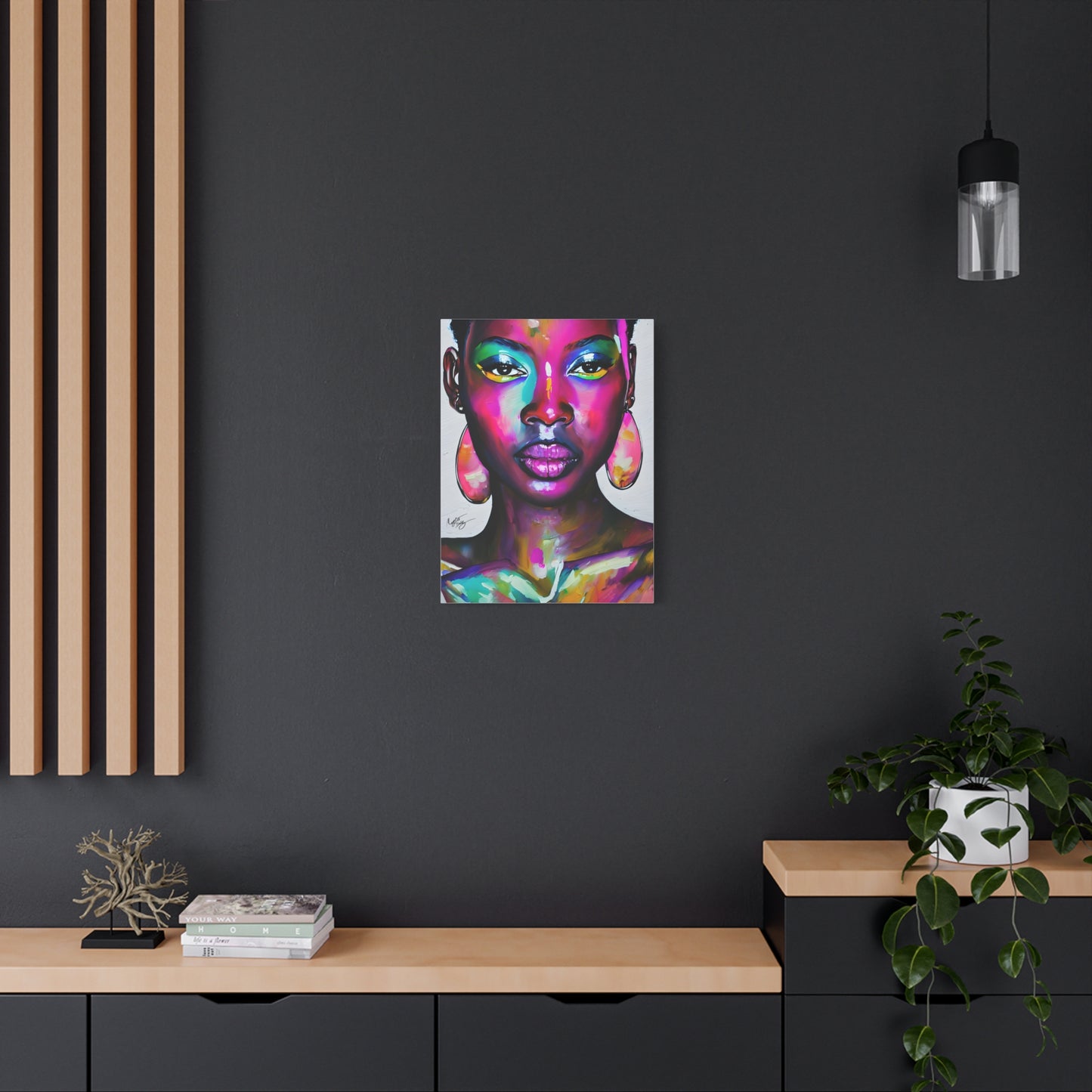 Malika Knows Afrocentric Black Woman Abstract Art Canvas Wall Print