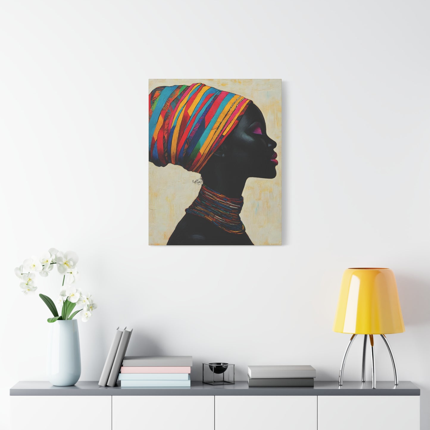 Regal Thoughts Afrocentric Black Woman Art Canvas Wall Print