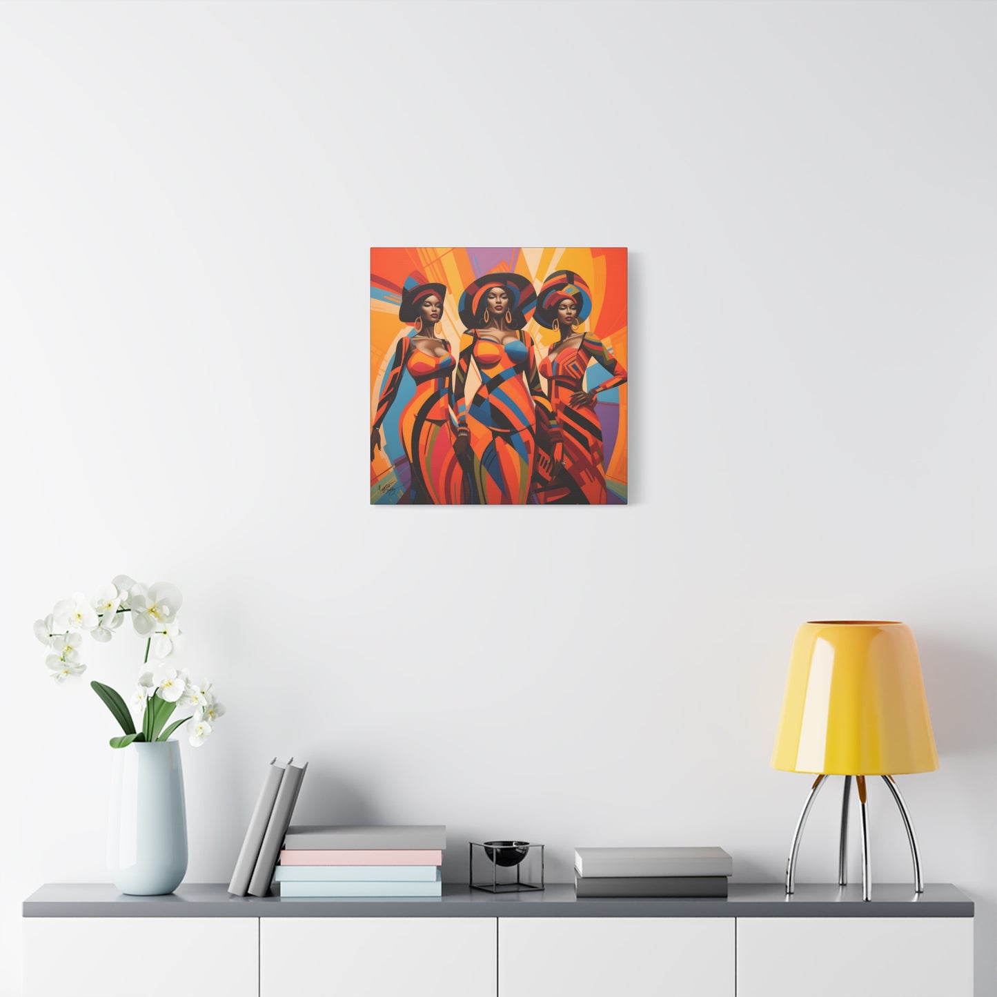 The Sisters Afrocentric Abstract Fantasy Black Woman Art Canvas Wall Print