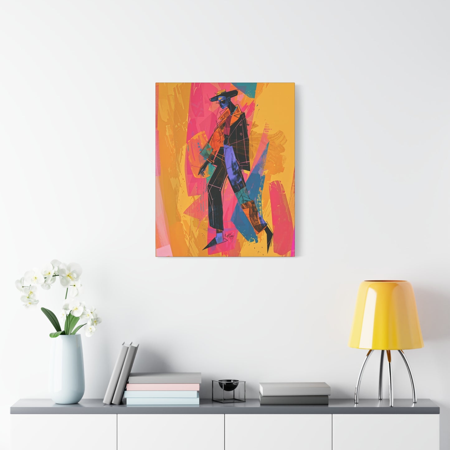 So Cool Afrocentric Black Man Abstract Art Canvas Wall Print