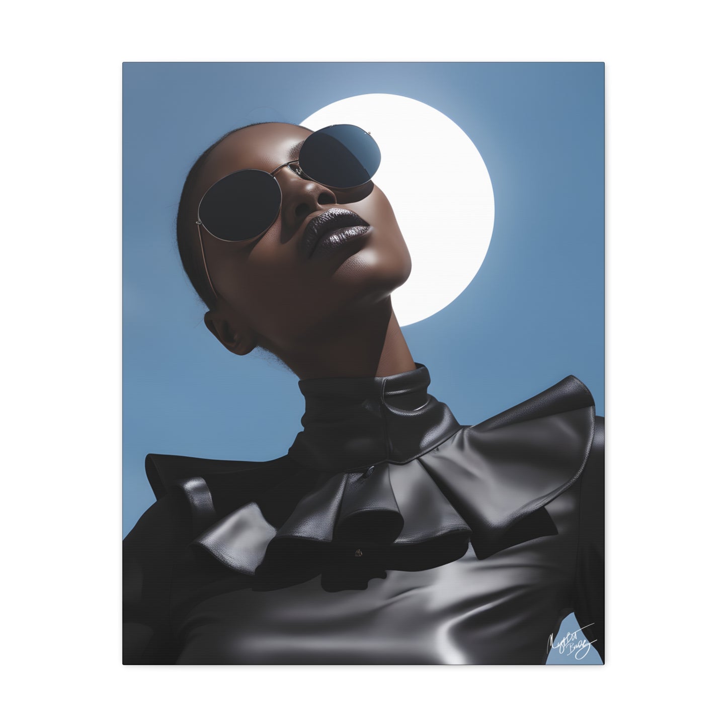Moonstruck Afrocentric Black Woman Abstract Art Canvas Wall Print