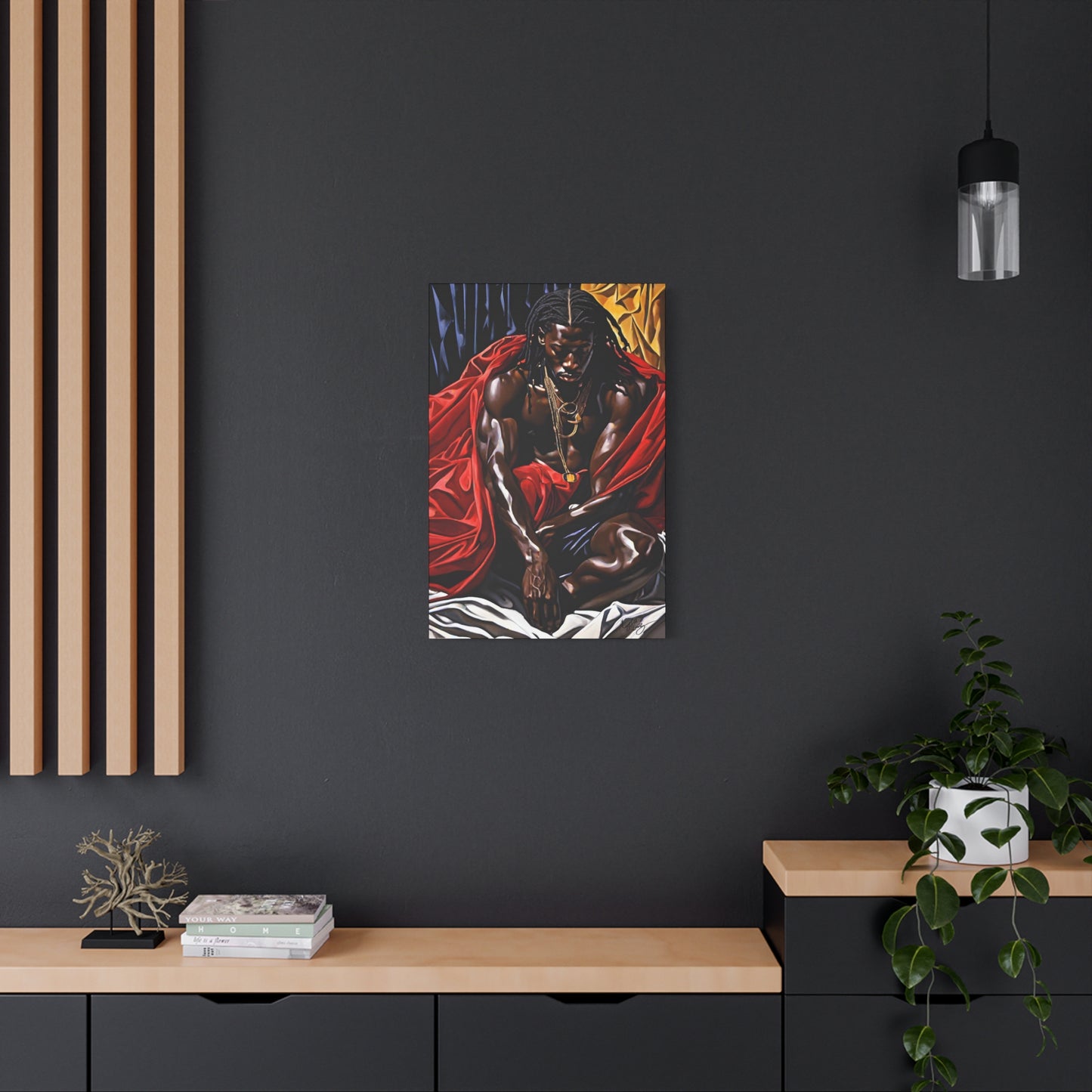 Thoughts And Desires Afrocentric Black Artwork Canvas Wall Print