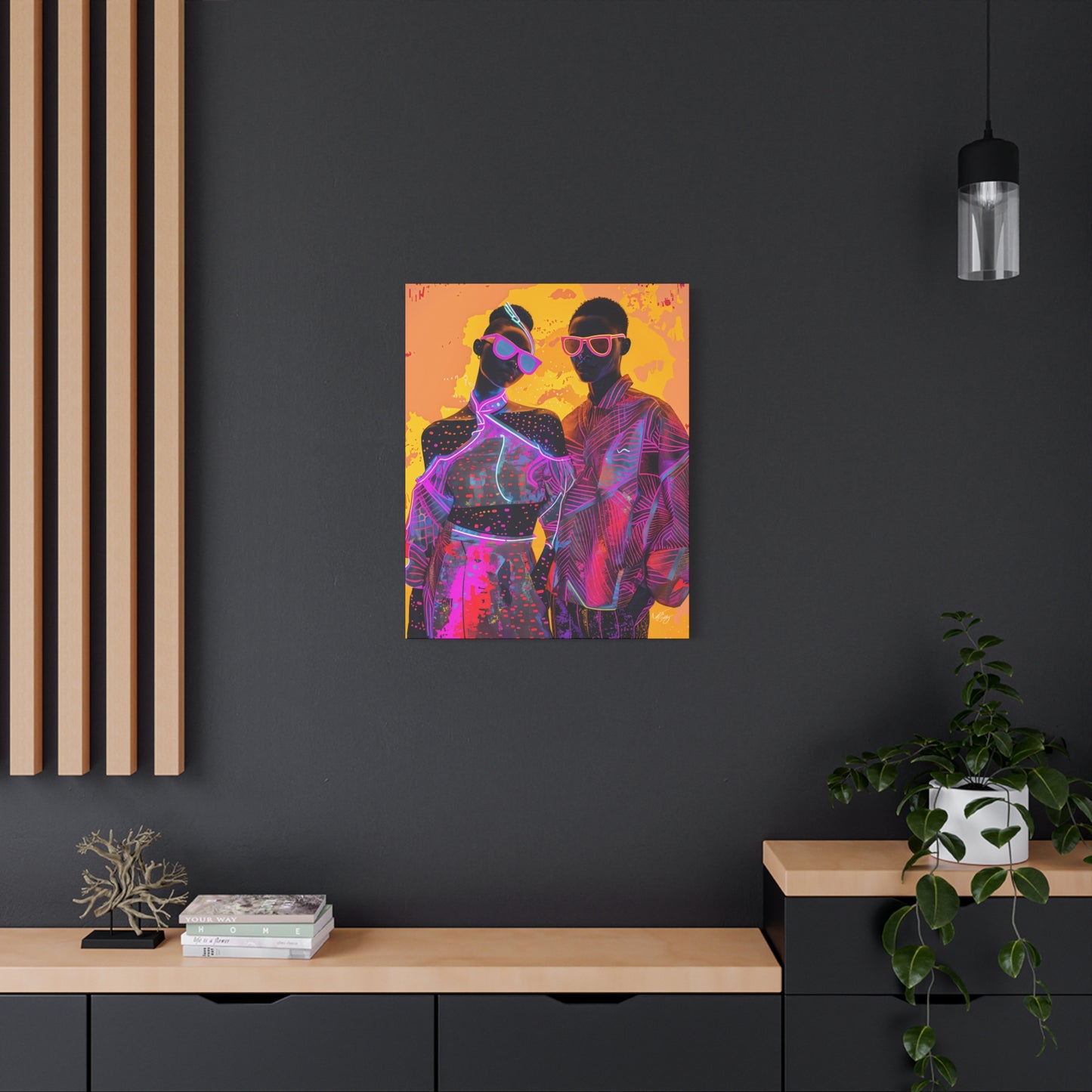 You Know We're Fly Afrocentric Black Abstract Art Canvas Wall Print