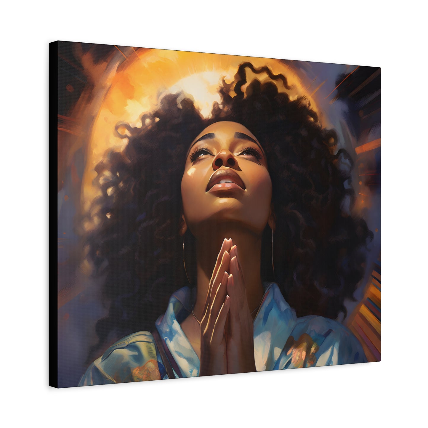 Please Deliver Me Peace The Moment Afrocentric Black Woman Spiritual Art Canvas Wall Print