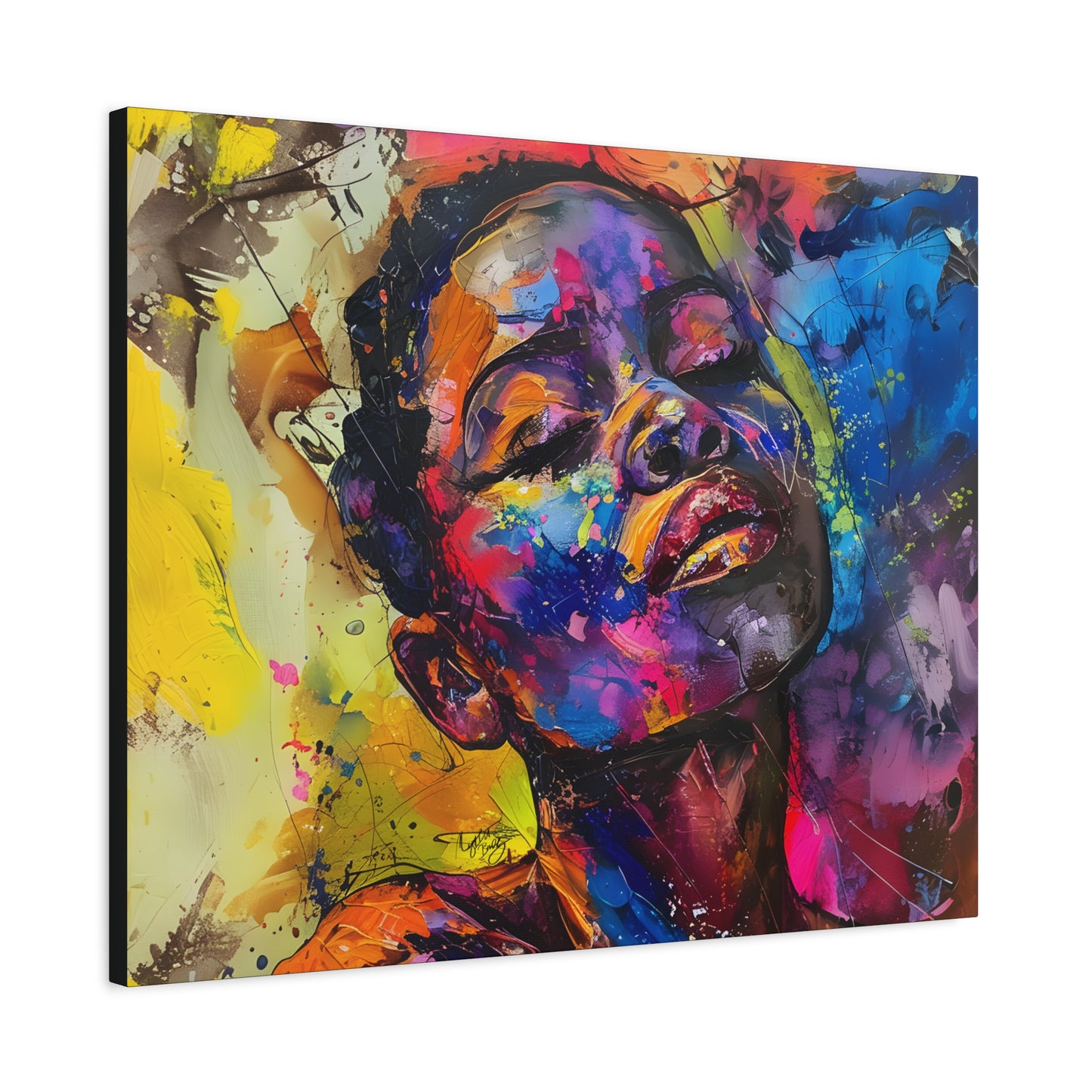 Beautiful and At Peace Afrocentric Black Woman Art Canvas