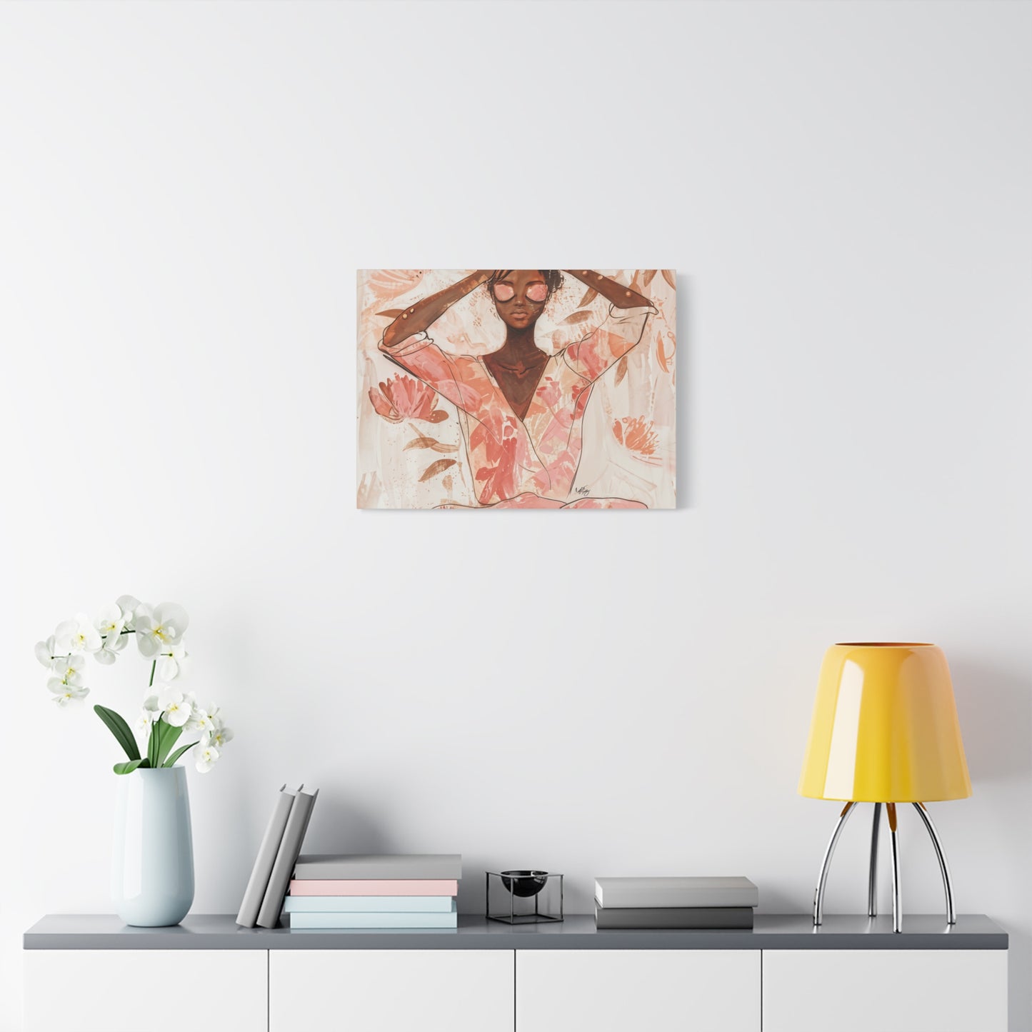 Relax It Will Be Okay Afrocentric Black Woman Abstract Art Canvas Wall Print