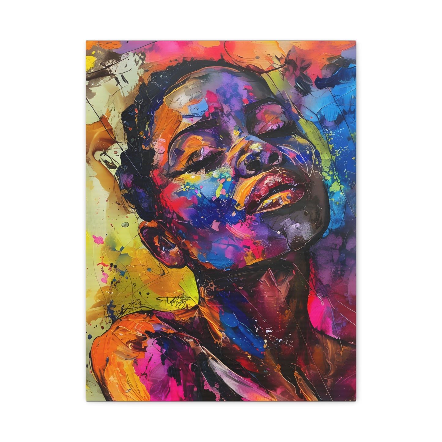 Beautiful and At Peace Afrocentric Black Woman Art Canvas