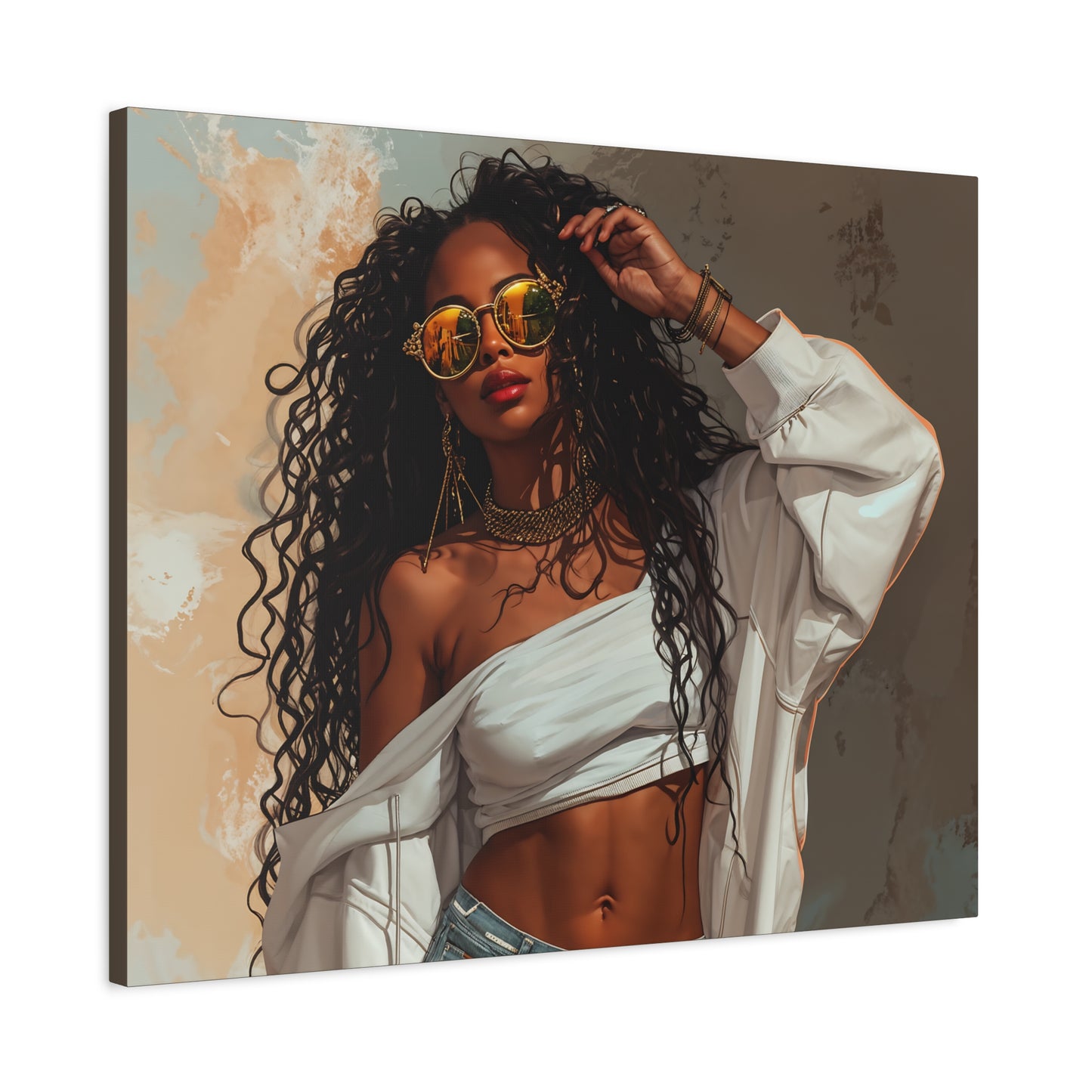 Never Let Them See You Sweat Afrocentric Black Woman Art Canvas Wall Print