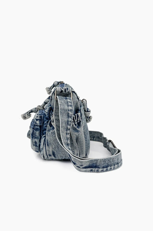 Trendy Adjustable Strap Denim Crossbody Bag