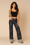 Gary Low Rise Rhinestone Stretch Jeans - Xtreme Shopper