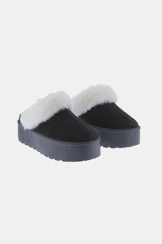 Weeboo Thick Bottom Fur Trim Snow Slippers - Xtreme Shopper