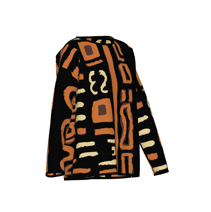 Afrocentric Pattern Crewneck Knit Women's Sweater