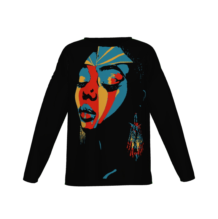 Beautiful Colors Afrocentric Black Woman Print Crewneck Women's Sweater