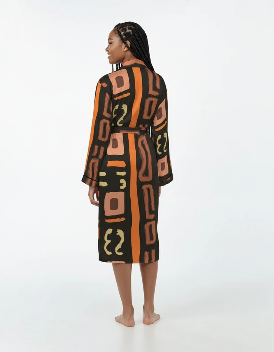 African Inspired Printed Satin Robe