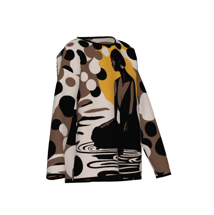 The Reflection Pool Afrocentric Black Woman Print Crewneck Women's Sweater