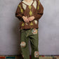 POL V-Neck Argyle Pattern Mohair Sweater with Contrast Exposed Stitch Detail - Xtreme Shopper
