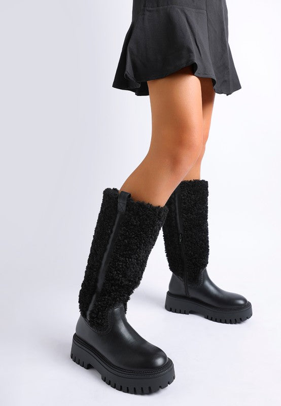 Lapland Fur Detail Calf Length Boots - Xtreme Shopper
