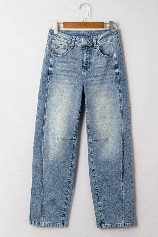 Denim Vintage Washed Seam Shift Jeans - Xtreme Shopper