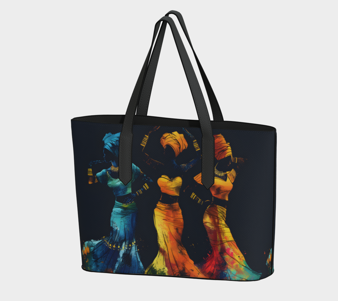 The Dancers Black Woman Art Vegan Leather Tote Bag